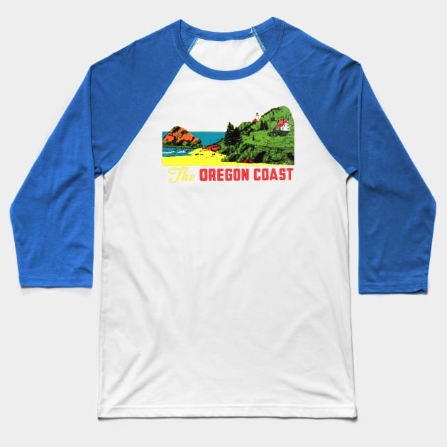 The Oregon Coast Vintage Baseball T-Shirt by Hilda74